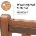 thumbnail image 6 of Ktaxon Outdoor Bench for 2-Person, All-Weather HDPE Park Bench, 800Lbs Heavy Duty Comfortable Patio Seating for Porch Park Garden Deck, Teak Color, 6 of 10