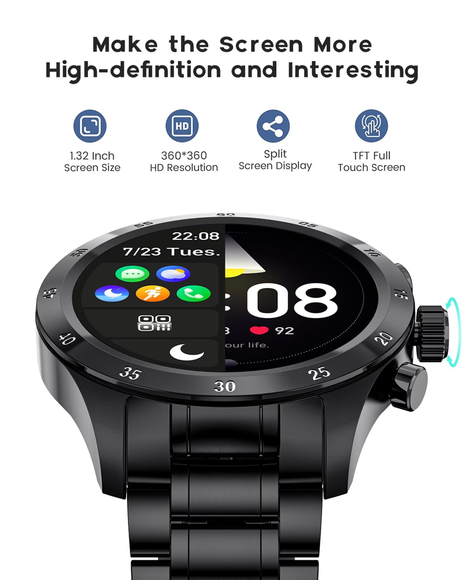 Buy LIGE Men Smart Watches for Android iPhone iOS Compatible Blood