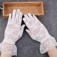 thumbnail image 5 of Damas guantes de encaje de verano elegantes guantes cortos de boda gran cena guantes de protección solar cortos guantes de malla fina, 5 of 5