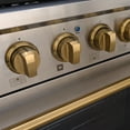 thumbnail image 4 of Akicon 36" Slide-in Freestanding Professional Style Gas Range with 5.2 Cu. Ft. Oven, 6 Burners, Convection Fan, Cast Iron Grates. Stainless Steel & Gold, 4 of 8