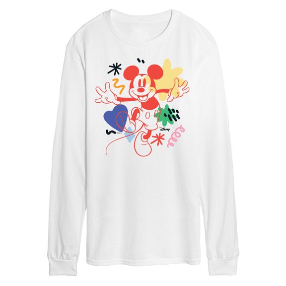 Disney - Mickey Mouse - Colorful Retro Style - Men's Long Sleeve T-Shirt
