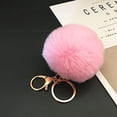 thumbnail image 4 of Pink Fluffy Pom Pom Keychain, Purse Charms for Women, Cute Car Key Decor Purse Handbag Charm, 4 of 7