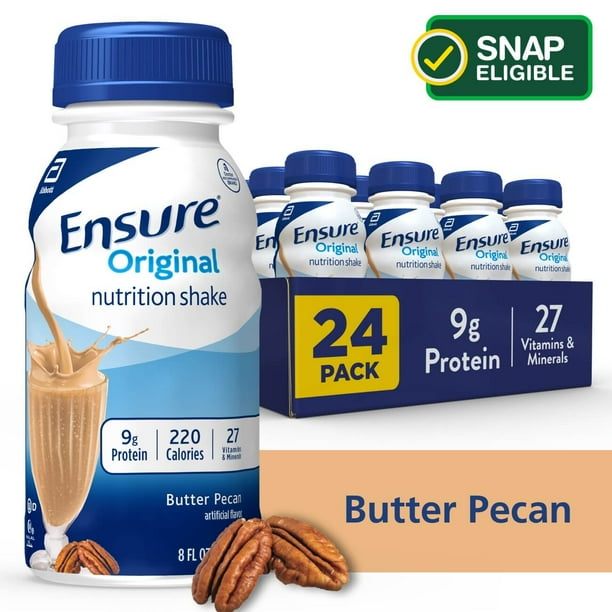 Ensure Original Nutritional Drink, Butter Pecan, 8 fl oz, 24 Count