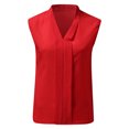 thumbnail image 5 of T Shirts for Women Casual Tops Spring Summer V-Neck Professional Sleeveless Tee Shirt Top, 5 of 8