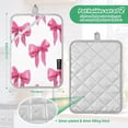 thumbnail image 3 of Pink Bowknots Watercolor Pot Holder Heat Resistant Mat Oven Hot Pads Pocket Design Potholders Set of 2, 3 of 7