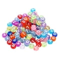 thumbnail image 1 of 1000Pcs Transparent Multicolor Letter Beads with White Alphabet (Random Letters), 1 of 5