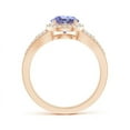 thumbnail image 2 of ANGARA Natural Split Shank 1.45 ct Tanzanite Halo Ring with Cluster Diamonds in 14K Rose Gold for Women (Size-7mm) | December Birthstone, Anniversary, Jewelry Gift for Women | Natural Tanzanite Ring, 2 of 7