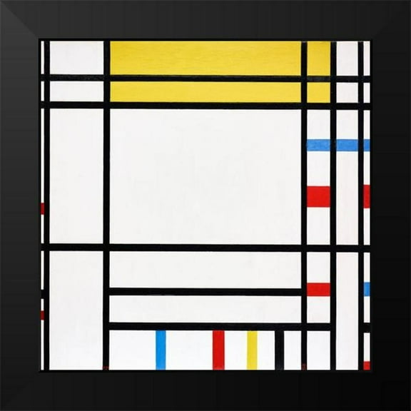 Mondrian, Piet 12x12 Black Modern Framed Museum Art Print Titled - Place de la Concorde