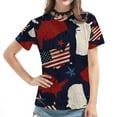 thumbnail image 5 of IROINNID Patriotic Shirts for Women Round Neck T-Shirt Casual Blouse Tops Short Sleeve Tops July 4th, 5 of 7