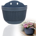 thumbnail image 2 of pdqouc Half Round Imitation Rattan Wall Hanging Planter, Semicircular Wall-Mounted Flower Pot, Decorative Hanging Planter for Indoor Outdoor Balcony Fence Garden Home Decor Supplies, 2 of 7