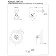 thumbnail image 5 of Kingston Brass KB2637BXTSO Metropolitan Single-Handle Pressure Balanced Shower Faucet, Trim Only, Brushed Brass, 5 of 7
