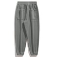 thumbnail image 3 of Pantalones casuales de longitud completa para hombre, pantalones cargo con bolsillo y cremallera, pantalones de pierna ancha con cordón elástico, pantalones deportivos de pie pequeño, pantalones de li, 3 of 3