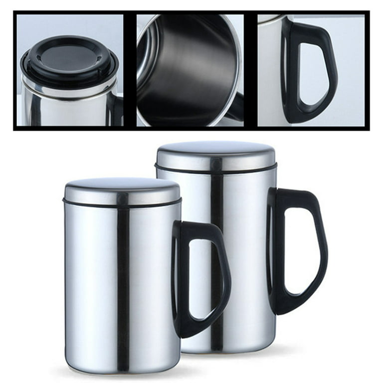  Milu Thermo Mug Insulated Cup Coffee & Tea Mug to go - 370ml,  450ml 100% leak proof - Stainless Steel Drinking Mug - vacuum insulation  flask - Hot & Cold 