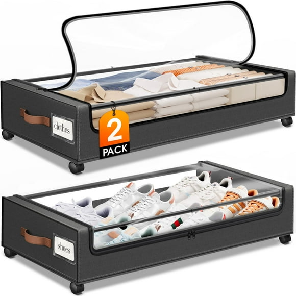 Organizador bajo la cama SpaceHacks, 2 piezas, con cajones con ruedas