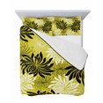 thumbnail image 7 of Quilts King Size Bedding Set, Yellow Black Flowers Lightweight Quilted Comforter, Modern Abstract Blooms Floral Soft Reversible Bedspread Coverlet with Pillow Covers for All Season, 96" x 106", 7 of 7