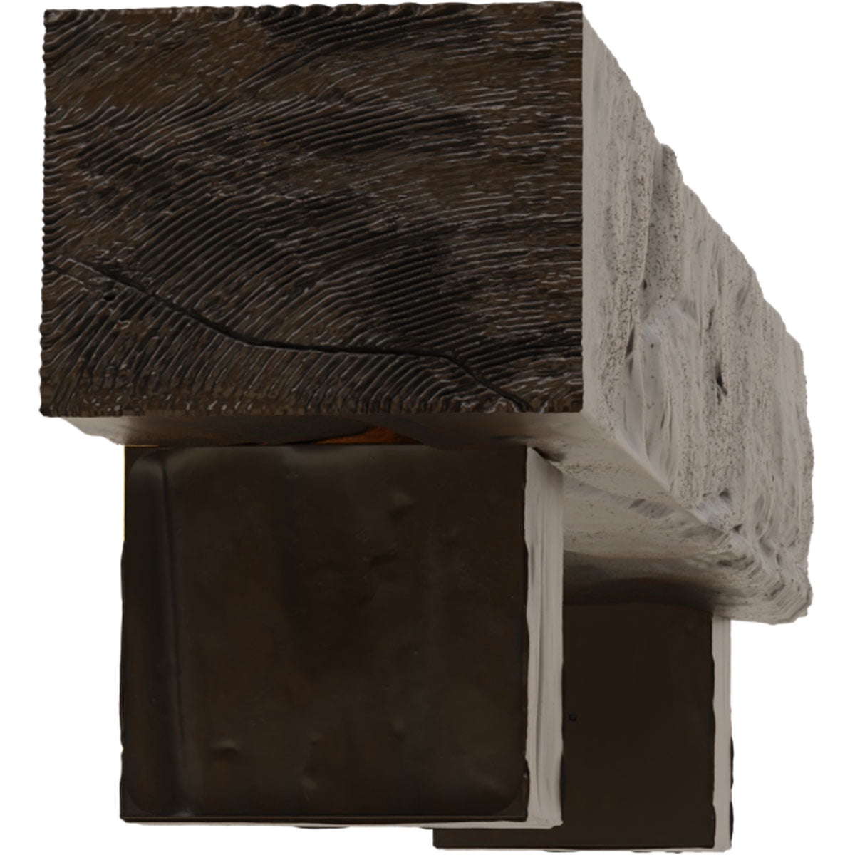 Ekena Millwork 4"H x 4"D x 72"W Riverwood Faux Wood Fireplace Mantel Kit w/ Alamo Corbels, Burnished Mahogany