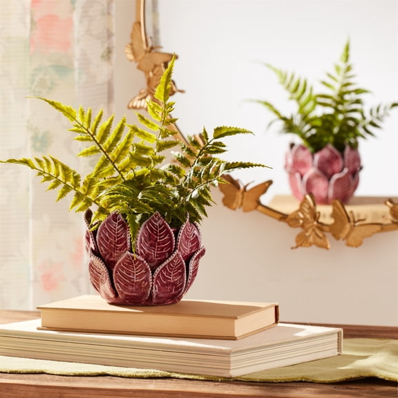 Melrose Ceramic Leaves Bud Vases - 4.5" - Set of 2