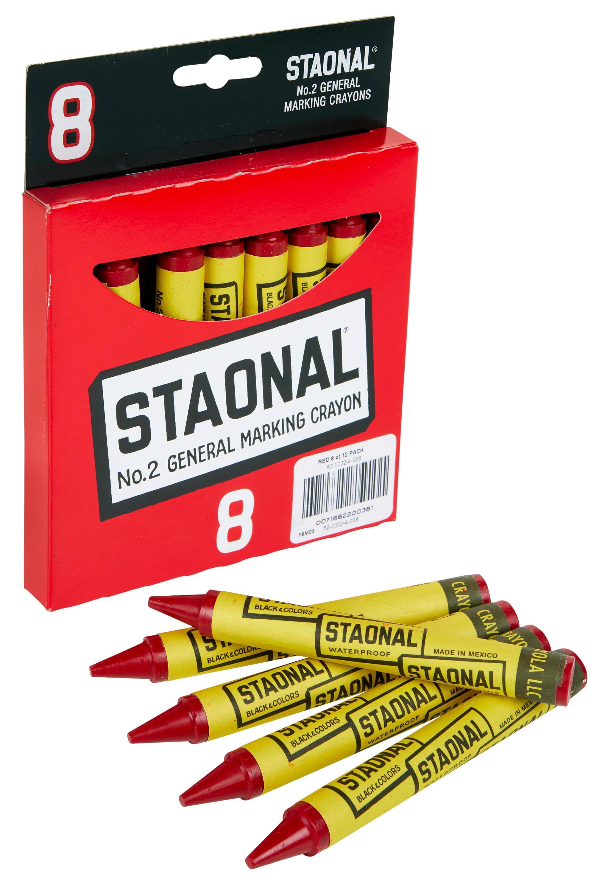 Crayola Staonal General Marking Crayon, Red, Pack of 8