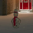 thumbnail image 2 of Northlight Lighted Glittered Snowman and Berries Outdoor Christmas Decoration - 28", 2 of 6