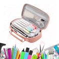 thumbnail image 4 of Large Capacity Pencil Pouch Handheld Student Zipper Pencil Case with Multiple Compartment Portable Cosmetic Bag Stationery Organizer for School Girls Boys, 4 of 9