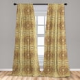 thumbnail image 5 of Ambesonne Abstract Curtains, Connected Royal Motifs, Pair of 28"x63", Caramel and Multicolor, 5 of 5