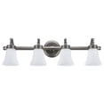 thumbnail image 5 of Aspen Creative 62067, Three-Light Metal Bathroom Vanity Wall Light Fixture, 30 1/2" Wide, Transitional Design in Rustic Pewter with White Opal Glass Shade, 5 of 6