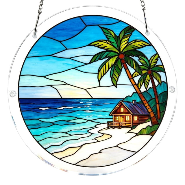 SIfdSeng My Items Acrylic Puzzle Style Colored Glass Style Hanging Featuring Unique Irregular Shapes As Home Art Which Can Be Installed on Windows