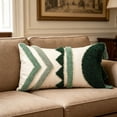 thumbnail image 7 of Boho Lumbar Throw Pillow Covers 12x20 Inch, Bohemian Tufted Decorative Pillow Covers with Tassels for Couch Sofa Bedroom Living Room 1 Pack, Green, 7 of 7