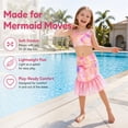 thumbnail image 2 of Girls 3-Piece Mermaid Ruffled Bikini Swimsuit Set Fish Tail Skirt Bottom Bathing Suit Bikini Swimwear for Kids Girls 3-8 Years Beach Pool Party, 2 of 10