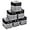 Black/ Gray, variant on Cube Storage Baskets 6 Pack, 11x11 inch Foldable Cube Storage Bins with Leather Handles for Shelf Closet Nursery Toys (White/ Gray)