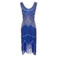 thumbnail image 1 of DEELLEEO Plus Size Vintage 1920S Flapper Tassel Great Evening Party Cocktail Dress, 1 of 6