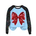 thumbnail image 1 of Pisexur Sweatshirts de Noël pour Femmes Mode Vacances Nœud Rouge Graphique Pull Xmas Tops Décontracté Manches Longues Col Rond Chandails en Molleton Amples Confortables Automne Chandails en Molleton pour Femmes, 1 of 3
