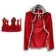 thumbnail image 5 of Disfraz de rey para y corona de rey, disfraz medieval de cuerpo entero, accesorios para disfraz de Halloween, fiesta de graduación, regalo de cum Rojo, 5 of 9