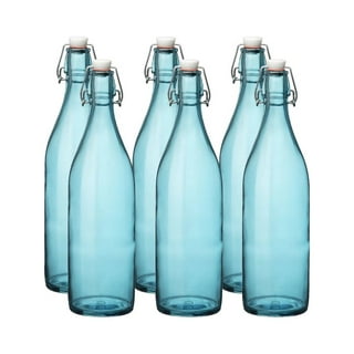 Otis Swing Top Glass Bottles with Plastic Caps - 1 Liter, 6 Pack - Clear  Glass 32oz Bottle for Kombu…See more Otis Swing Top Glass Bottles with