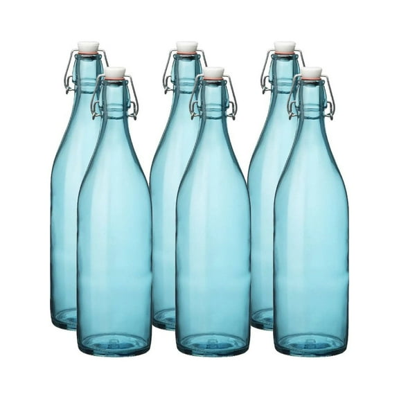 Bormioli Rocco 33.75oz Swing Top Giara Glass Bottles - Sky Blue | 6-pack