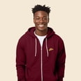 thumbnail image 4 of Dalix Pizza Embroidered Zip Hoodie Fleece Long Sleeve Pocket Warm Soft Mens in Maroon L Large, 4 of 5