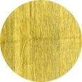 thumbnail image 1 of Ahgly Company Indoor Round Abstract Yellow Contemporary Area Rugs, 5' Round, 1 of 4
