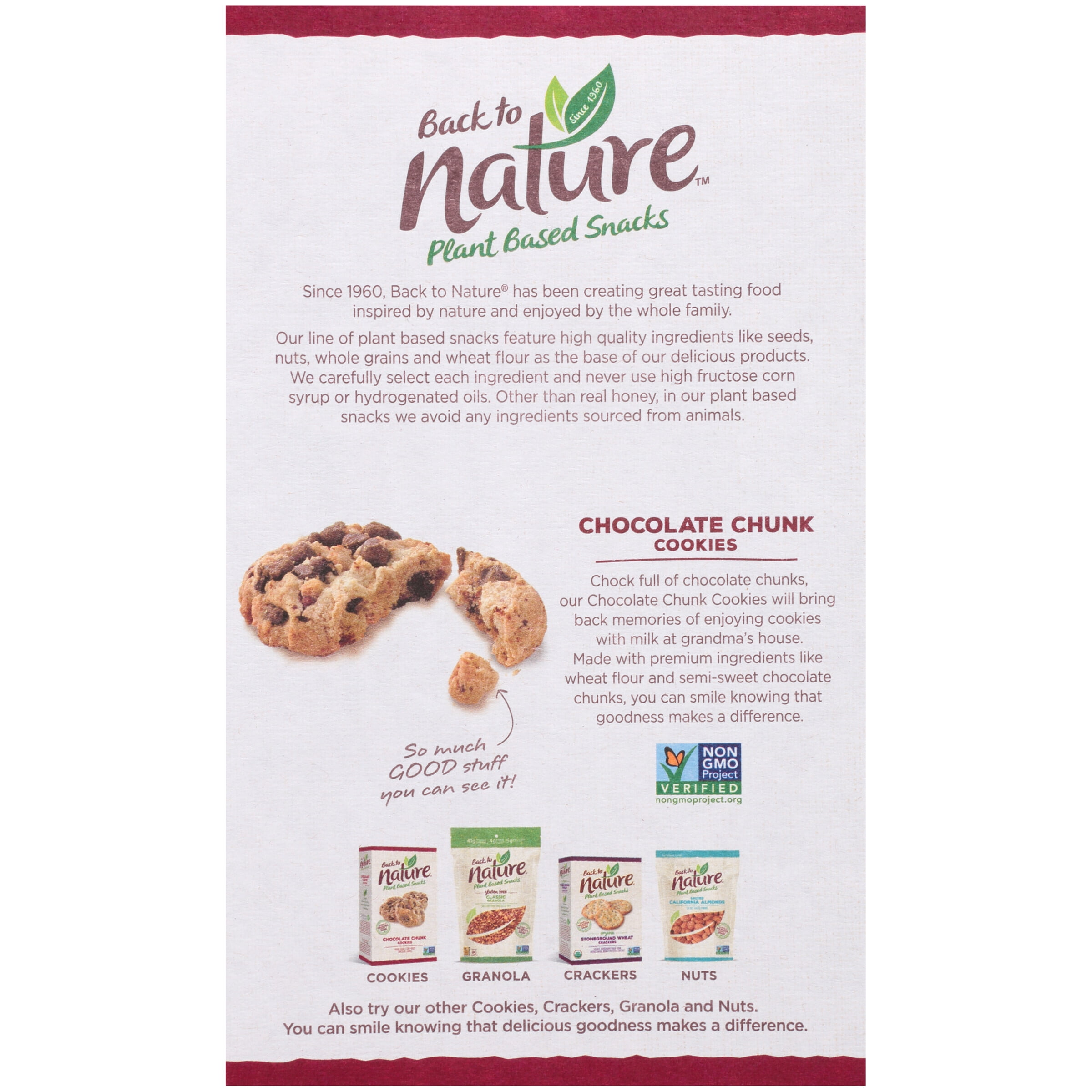 Back To Nature Chocolate Chunk Cookies 9 5 Oz Box Walmart Com Walmart Com Back To Nature Chocolate Chunk Cookies 9 5 Oz Box Walmart Com Walmart Com