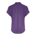 thumbnail image 5 of Kixjoy Womens Short Sleeve Tops V Neck Lounge Henley Top Trendy Plus Size Summer Blouse Soft Soild Holiday Women's Clothing, Purple 2XL, 5 of 6