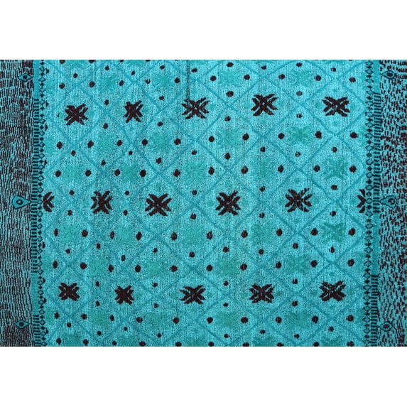 Ahgly Company Indoor Rectangle Oriental Light Blue Modern Area Rugs, 8' x 12'
