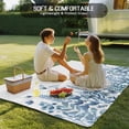 thumbnail image 4 of Blue Spring Floral Outdoor Rug for Patio/Deck/Porch, Non-Slip Large Area Rug 4 x 6 Ft, Watercolor Elegant Pastoral Flowers Indoor Outdoor Rugs Washable Area Rugs, Reversible Camping Rug Carpet Runner, 4 of 8
