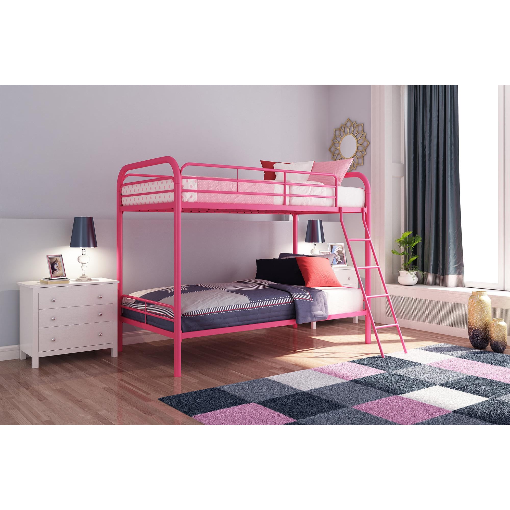DHP Twin over Twin Metal Bunk Bed Frame, Multiple Colors