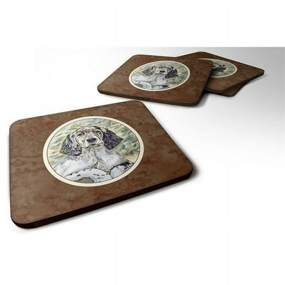 English Setter Patience Foam Coaster, Set of 4