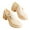 Beige, variante sur Colisha Mocassins pour Femmes Chaussures Habillées Épaisses Antidérapantes Plateforme Chaussures Décontractées Travail Nœud à Enfiler Escarpins Noir 7.5
