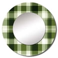 thumbnail image 2 of Designart "Elegant UK Plaid in Green I" Plaid Round Mirror Wall Decor Vintage - Large Green Round Bathroom Mirror - Round Mirror - 29" x 29", 2 of 6