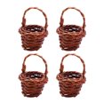 thumbnail image 1 of 4pcs Mini House Flower Basket Decor Mini House Floral Basket Model Ornament, 1 of 7