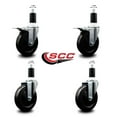 thumbnail image 2 of 5 Inch Hard Rubber Swivel 1-3/8 Inch Expand Stem Caster Set 2 Total Lock Brakes, 2 of 2