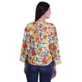 thumbnail image 4 of Moomaya Haut à Manches Longues Imprimé avec Patte de Boutonnage, Col Rond, Tunique d'Été Décontractée pour Femme, 4 of 5