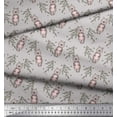 thumbnail image 3 of Soimoi Gray Heavy Canvas Fabric Teddy Bear & Leaves Kids Print Fabric by Yard 58 Inch Wide, 3 of 3