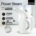 thumbnail image 2 of Kensie Handheld Garment Steamer, 700W Lightweight and Portable Steamer for Clothes, White, 2 of 7